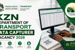 KZN Department of Transport Data Capturer Vacancy 2026