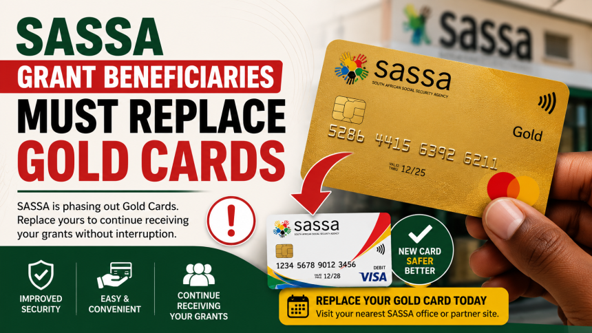 SASSA Grant Beneficiaries Must Replace Gold Cards
