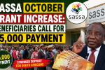 SASSA October Grant Increase