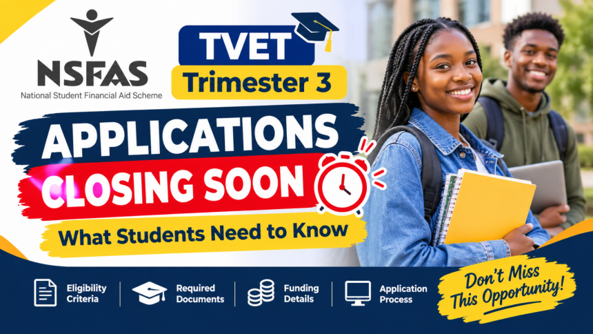NSFAS TVET Trimester 3 Applications Closing Soon